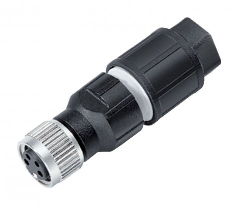 M8 Female cable connector, Contacts: 4, 2.5-5.0 mm, unshielded, wire clamp, IP67