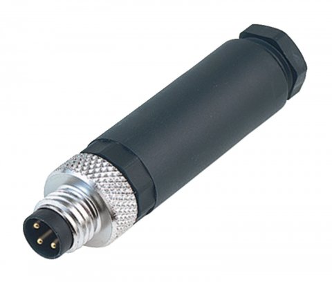 M8 Male cable connector, Contacts: 3, 3.5-5.0 mm, unshielded, screw clamp, IP67, UL