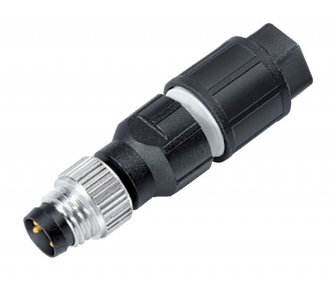 M8 Male cable connector, Contacts: 3, 2.5-5.0 mm, unshielded, wire clamp, IP67