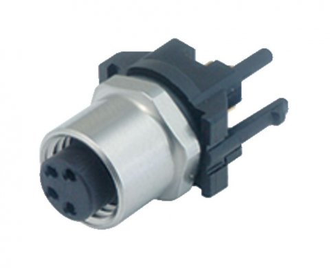 M8 Female panel mount connector, Contacts: 4, unshielded, THR, IP67, UL