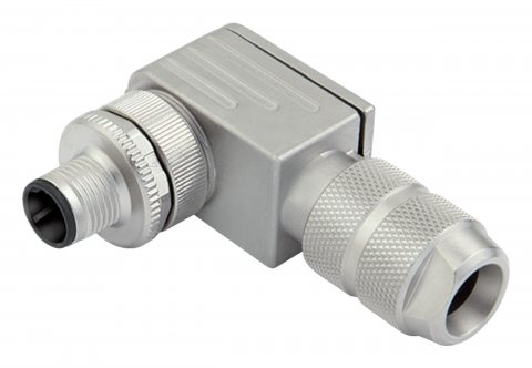 M12 Male angled connector, Contacts: 4, 5.0-8.0 mm, shieldable, crimping (Crimp contacts must be ordered separately), IP67