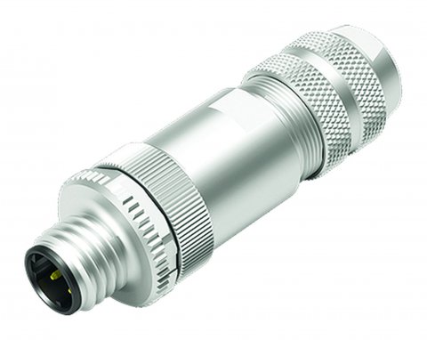 M12 Male cable connector, Contacts: 4, 6.0-8.0 mm, shieldable, wire clamp, IP67, M12x1.0