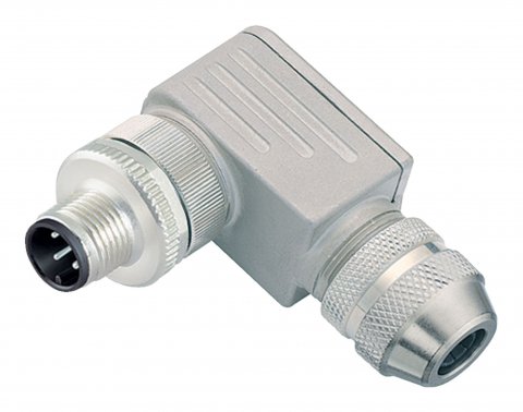 M12 Male angled connector, Contacts: 4, 4.0-6.0 mm, shieldable, screw clamp, IP67