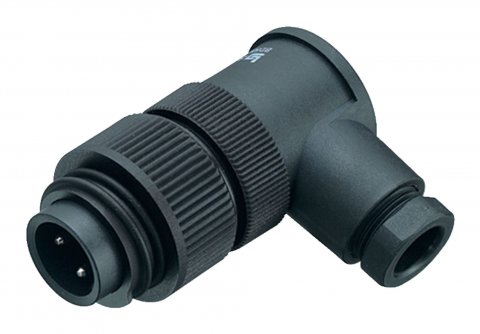 RD24 Male angled connector, Contacts: 6+PE, 6.0-8.0 mm, unshielded, screw clamp, IP67, UL, ESTI+, VDE, PG 9