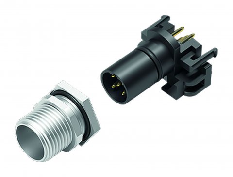 M12 Male panel mount connector, Contacts: 5, unshielded, THR, IP67, UL