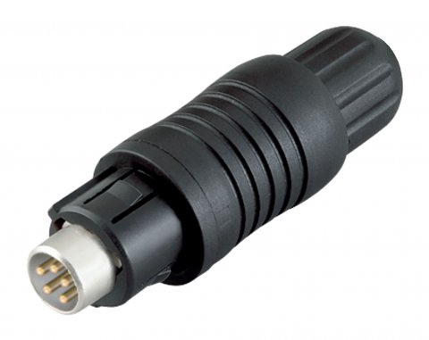 Push Pull Male cable connector, Contacts: 3, 3.5-5.0 mm, shieldable, solder, IP67