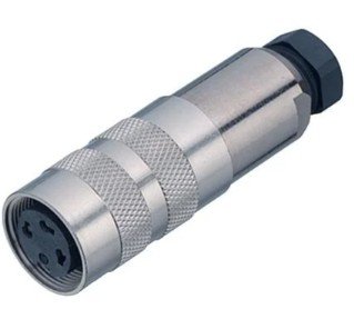 Female cable connector, Contacts: 3 (03-a), 4.0-6.0 mm, shieldable, solder, IP67, Mounting spanner included