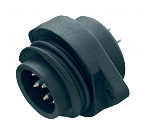 RD24 Male panel mount connector, Contacts: 6+PE, unshielded, solder, IP67