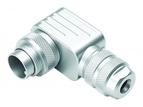 M16 Male angled connector, Contacts: 4 (04-a), 4.0-6.0 mm, shieldable, crimping (Crimp contacts must be ordered separately), IP67, UL