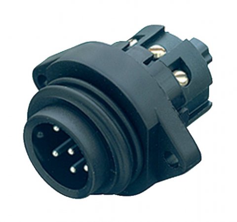 RD24 Male panel mount connector, Contacts: 6+PE, unshielded, screw clamp, IP67