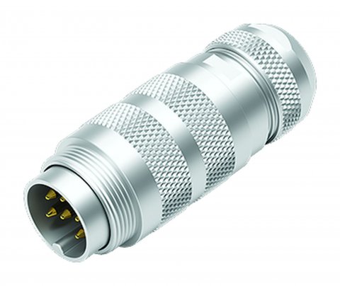 M16 Male cable connector, Contacts: 8 (08-a), 4.1-7.8 mm, shieldable, solder, IP68, UL, Short version