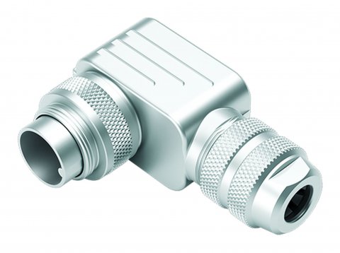 M16 Male angled connector, Contacts: 4 (04-a), 6.0-8.0 mm, shieldable, crimping (Crimp contacts must be ordered separately), IP67, UL