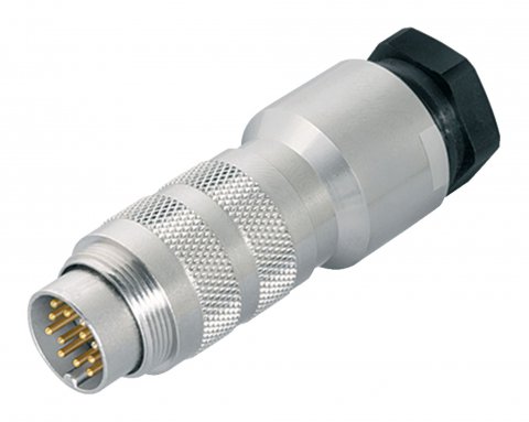 M16 Male cable connector, Contacts: 12 (12-a), 8.0-10.0 mm, shieldable, solder, IP67, UL