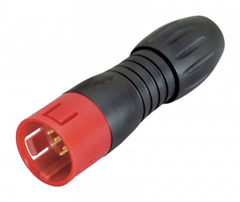 Snap-In Male cable connector, Contacts: 3, 4.0-6.0 mm, unshielded, solder, IP67, UL, VDE