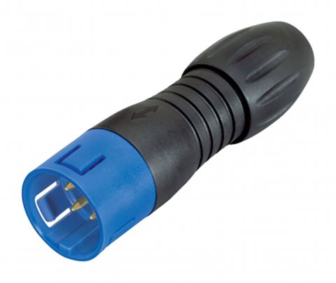 Snap-In Male cable connector, Contacts: 3, 4.0-6.0 mm, unshielded, solder, IP67, UL, VDE