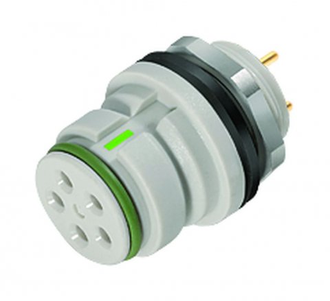 Snap-In Female panel mount connector, Contacts: 3, unshielded, THT, IP67