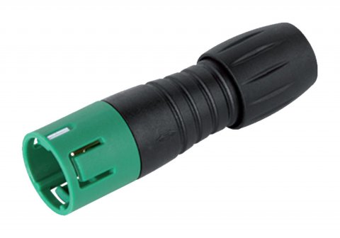 Snap-In Male cable connector, Contacts: 3, 3.5-5.0 mm, unshielded, solder, IP67, UL