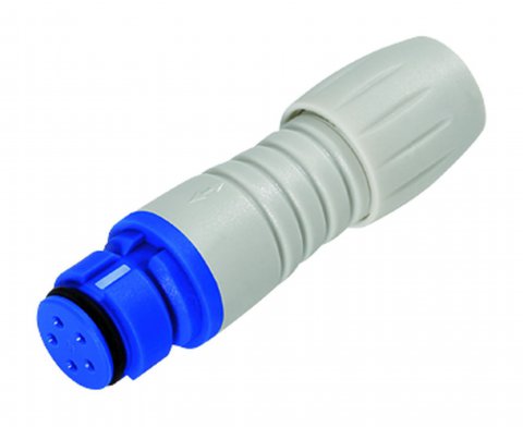 Snap-In Female cable connector, Contacts: 3, 3.5-5.0 mm, unshielded, solder, IP67