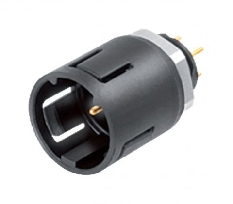 Snap-In Male panel mount connector, Contacts: 3, unshielded, THT, IP67, UL