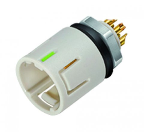 Snap-In Male panel mount connector, Contacts: 3, unshielded, solder, IP67