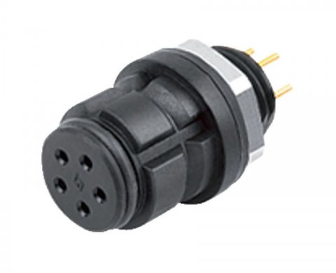 Snap-In Female panel mount connector, Contacts: 3, unshielded, THT, IP67, UL