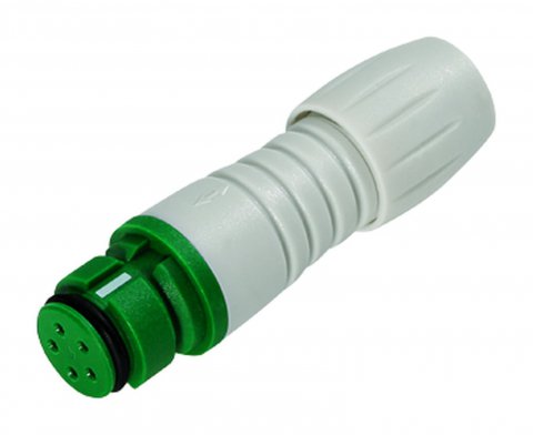 Snap-In Female cable connector, Contacts: 5, 3.5-5.0 mm, unshielded, solder, IP67