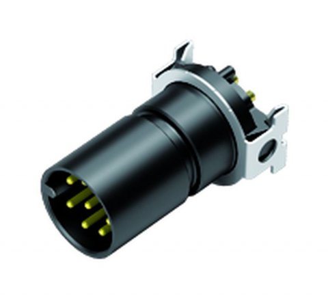 M12 Male receptacle, Contacts: 8, unshielded, SMT, IP67, for SMT